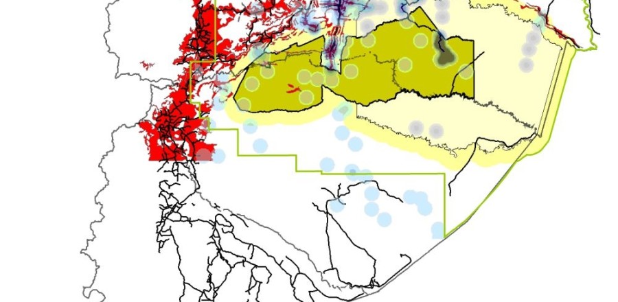 Relacion entre la "Zona Intervenida" y la densidad de los pozos a nivel de Region Amazonica Ecuatoriana