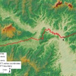 Details of the boundary section nearby point No. 8 which drifts away from the Rio Nashiño river bed.