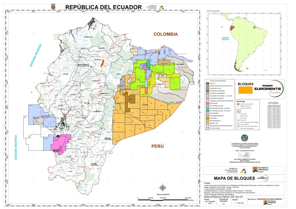 Mapa catastral Ecuador (Secretaria de Hidrocarburos)