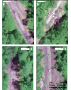 Vehículos identificados a lo largo de la ruta dentro del Parque Nacional.